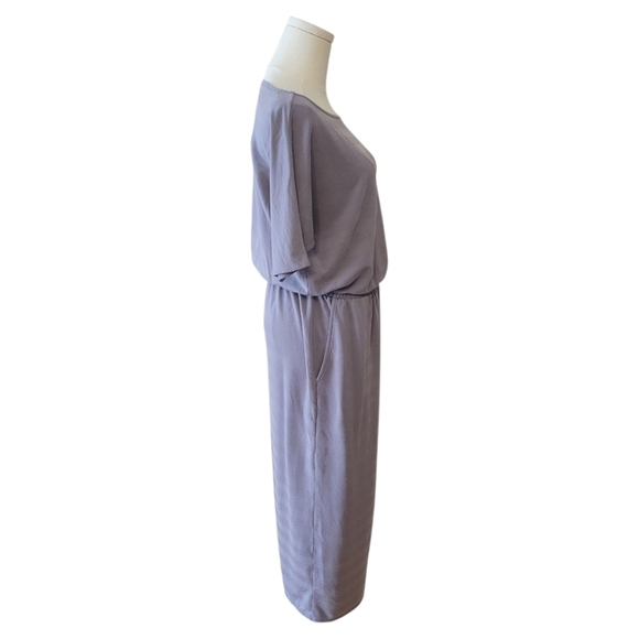 Garnet Hill Gray Subtle Stripe Midi Dress Size XS - Picture 4 of 6